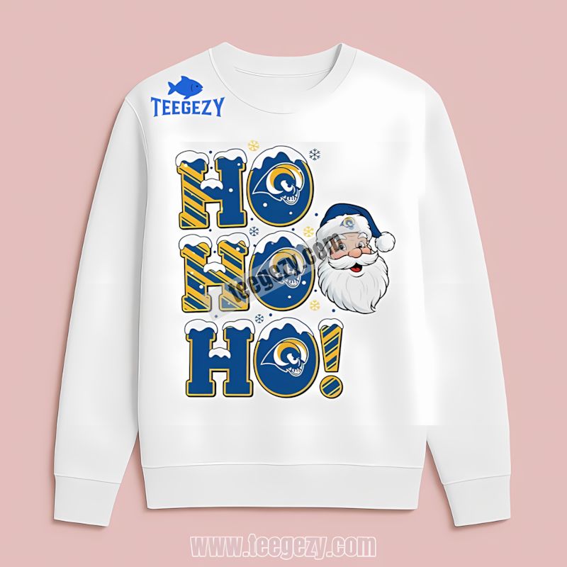 Los Angeles Rams Ho Ho Ho Santa Christmas Style Long Sleeve Los Angeles Rams Ho Ho Ho Santa Christmas Style Long Sleeve