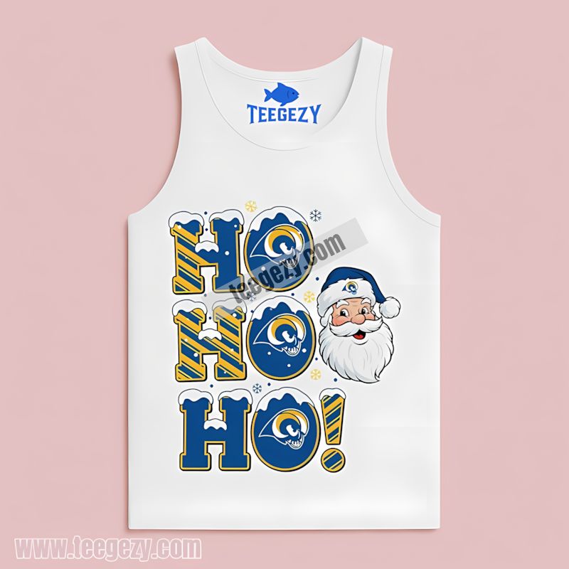 Los Angeles Rams Ho Ho Ho Santa Christmas Style Tanktop Los Angeles Rams Ho Ho Ho Santa Christmas Style Tanktop