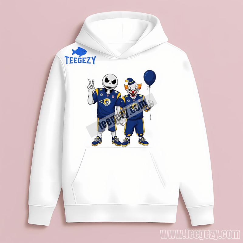 Los Angeles Rams Jack Skellington Pennywise Halloween Hoodie Los Angeles Rams Jack Skellington Pennywise Halloween Hoodie
