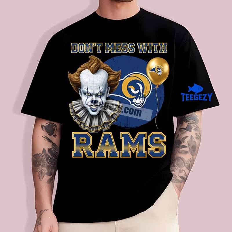 Los Angeles Rams Pennywise Halloween Scary Theme T-Shirt Los Angeles Rams Pennywise Halloween Scary Theme T-Shirt