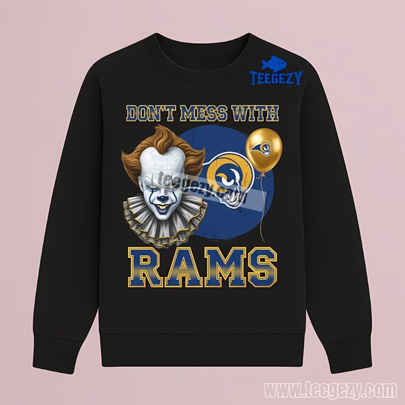 Los Angeles Rams Pennywise Halloween Scary Theme Long Sleeve Los Angeles Rams Pennywise Halloween Scary Theme Long Sleeve
