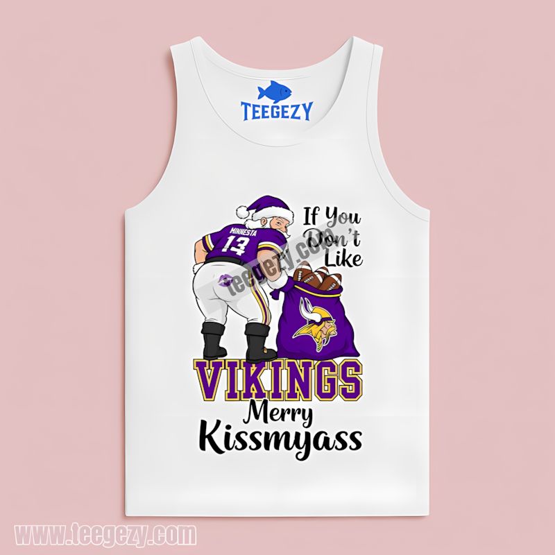 Merry Kissmyass Santa Minnesota Vikings Graphic Tanktop Merry Kissmyass Santa Minnesota Vikings Graphic Tanktop