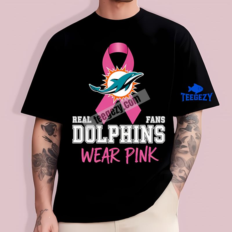 Miami Dolphins Breast Cancer Awareness Fans Pink T-Shirt Miami Dolphins Breast Cancer Awareness Fans Pink T-Shirt
