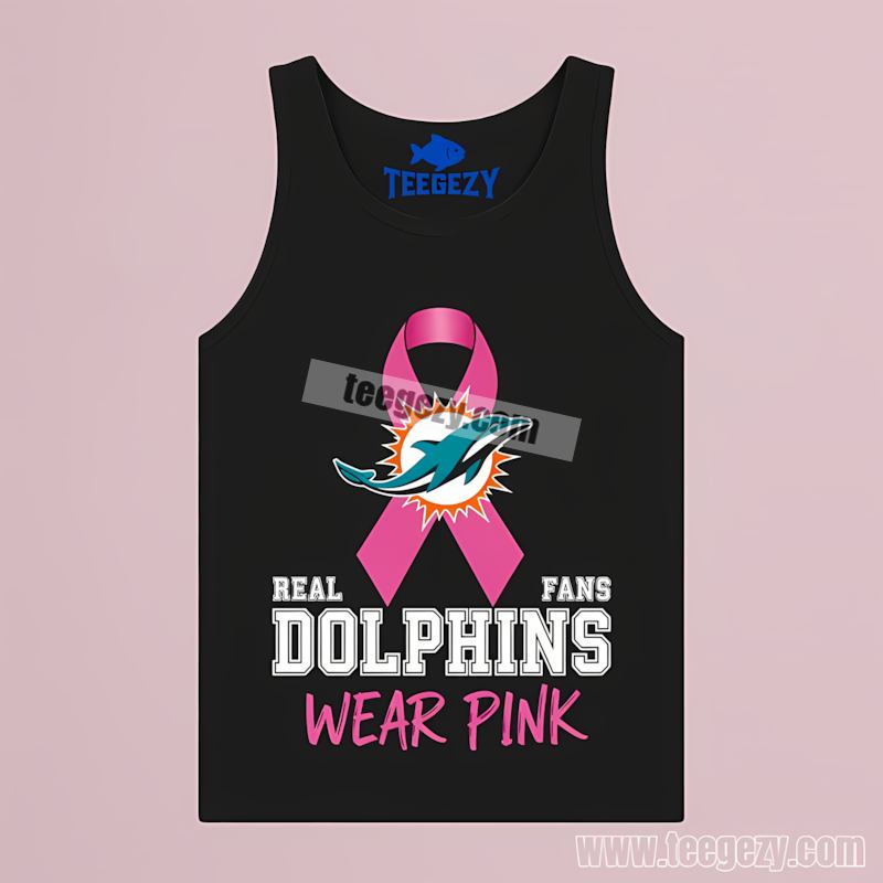 Miami Dolphins Breast Cancer Awareness Fans Pink Tanktop Miami Dolphins Breast Cancer Awareness Fans Pink Tanktop