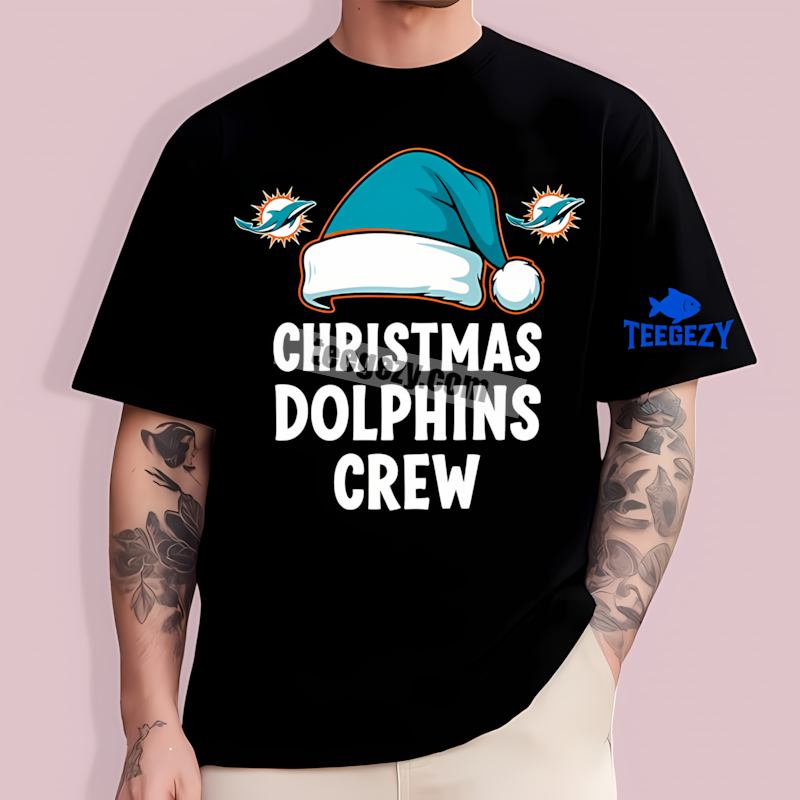 Miami Dolphins Christmas Dolphins Crew Sports T-Shirt Miami Dolphins Christmas Dolphins Crew Sports T-Shirt