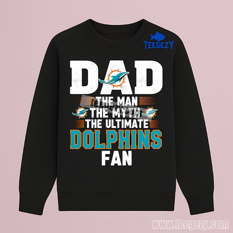 Miami Dolphins Dad Man Myth Ultimate Fan Vintage Long Sleeve Miami Dolphins Dad Man Myth Ultimate Fan Vintage Long Sleeve