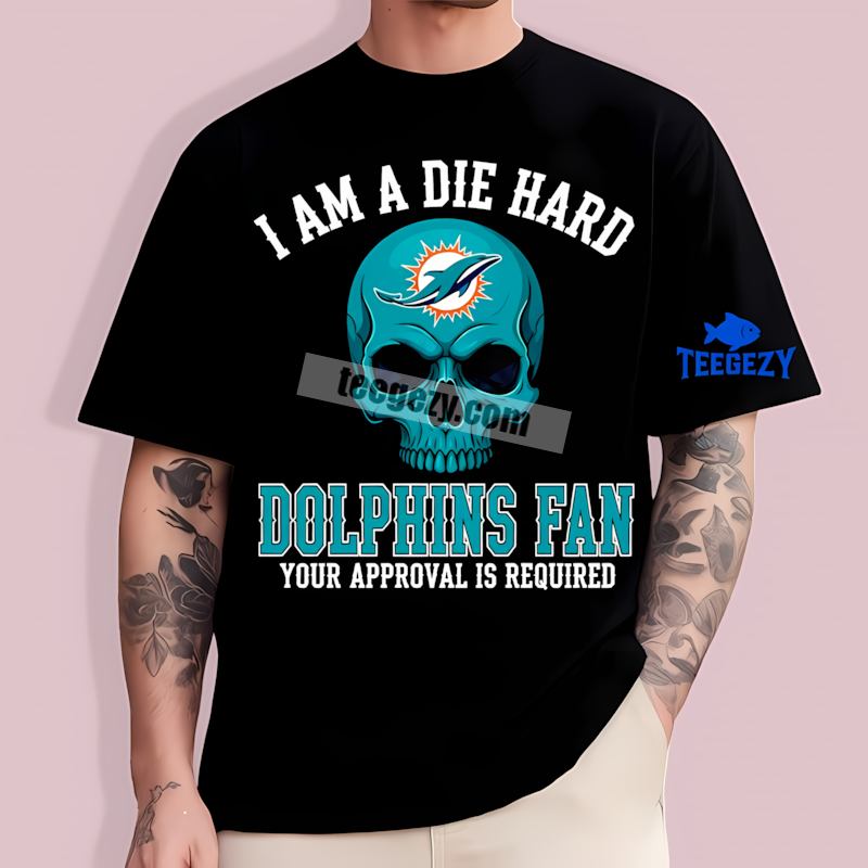 Miami Dolphins Die Hard Fan Skull Retro T-Shirt Miami Dolphins Die Hard Fan Skull Retro T-Shirt