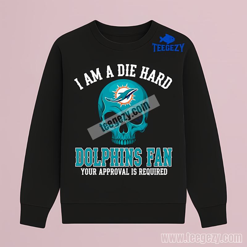 Miami Dolphins Die Hard Fan Skull Retro Long Sleeve Miami Dolphins Die Hard Fan Skull Retro Long Sleeve