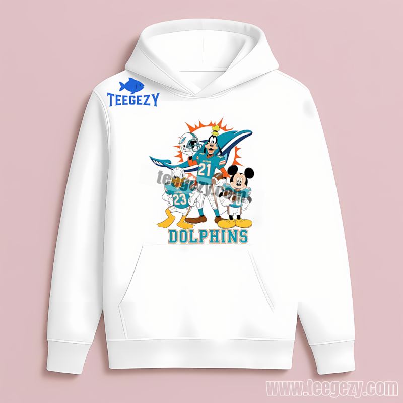 Miami Dolphins Disney Mickey Donald Goofy Retro Hoodie Miami Dolphins Disney Mickey Donald Goofy Retro Hoodie