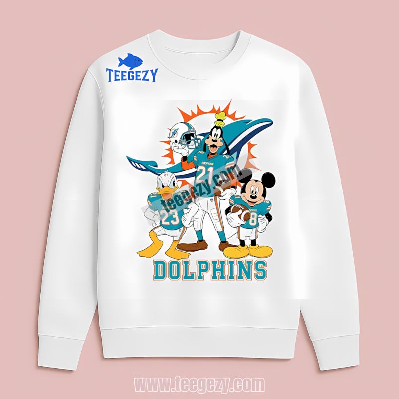 Miami Dolphins Disney Mickey Donald Goofy Retro Long Sleeve Miami Dolphins Disney Mickey Donald Goofy Retro Long Sleeve