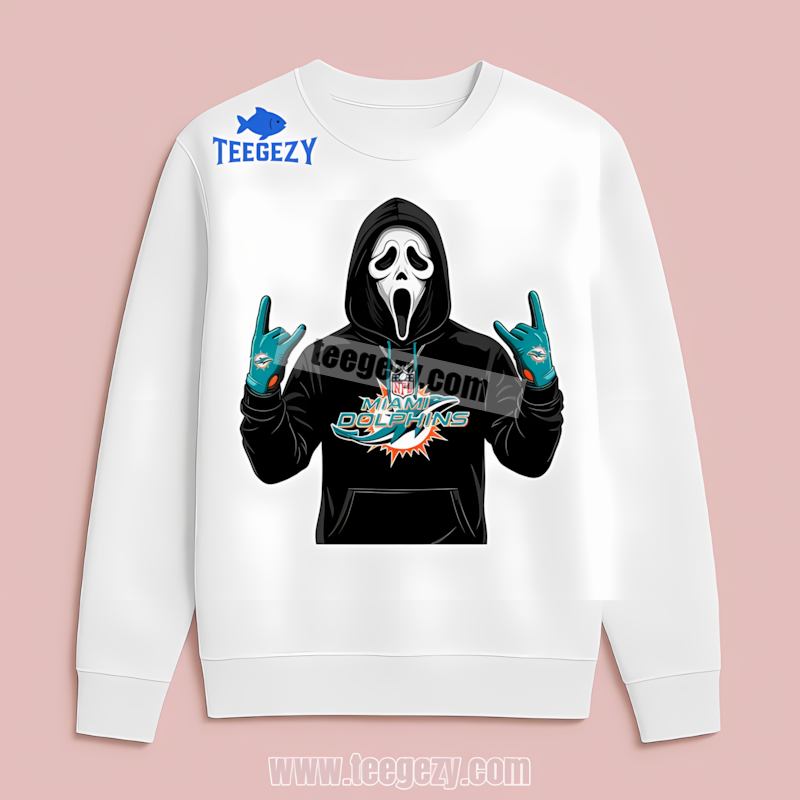 Miami Dolphins Ghostface Spooky Classic Long Sleeve Miami Dolphins Ghostface Spooky Classic Long Sleeve