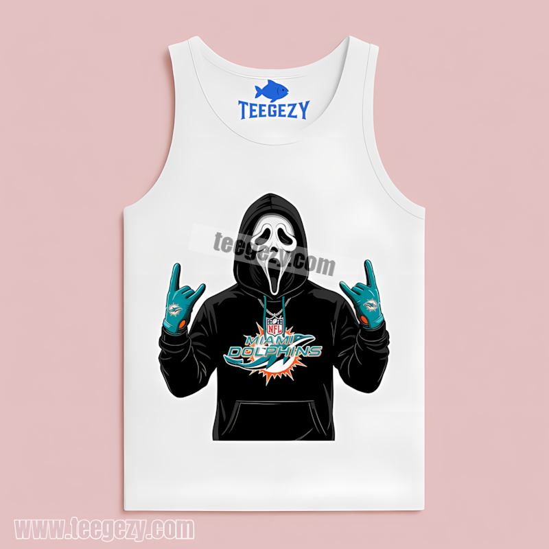 Miami Dolphins Ghostface Spooky Classic Tanktop Miami Dolphins Ghostface Spooky Classic Tanktop