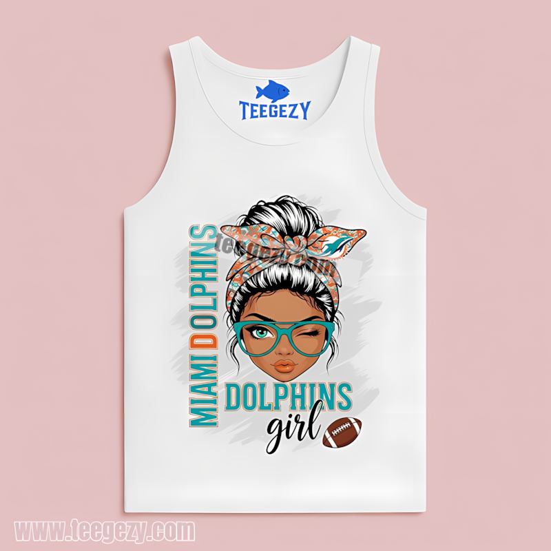 Miami Dolphins Girl Fan Color Tanktop Miami Dolphins Girl Fan Color Tanktop