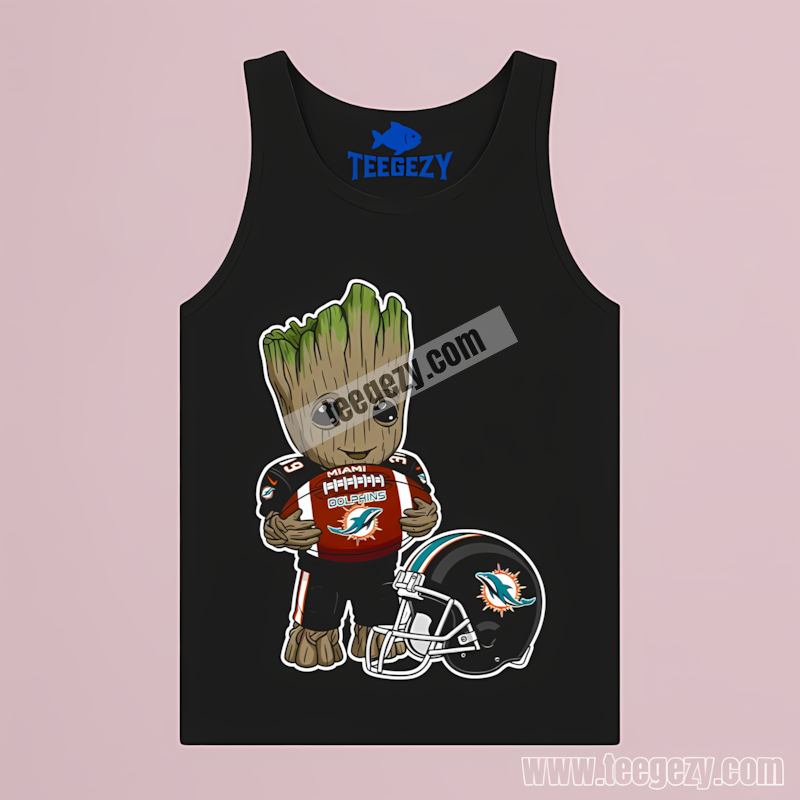 Miami Dolphins Groot Football Graphic Tanktop Miami Dolphins Groot Football Graphic Tanktop