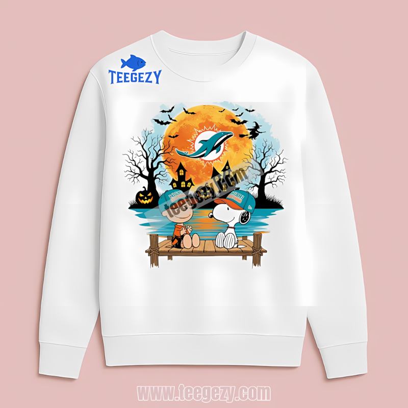 Miami Dolphins Halloween Charlie Brown Snoopy Unisex Long Sleeve Miami Dolphins Halloween Charlie Brown Snoopy Unisex Long Sleeve