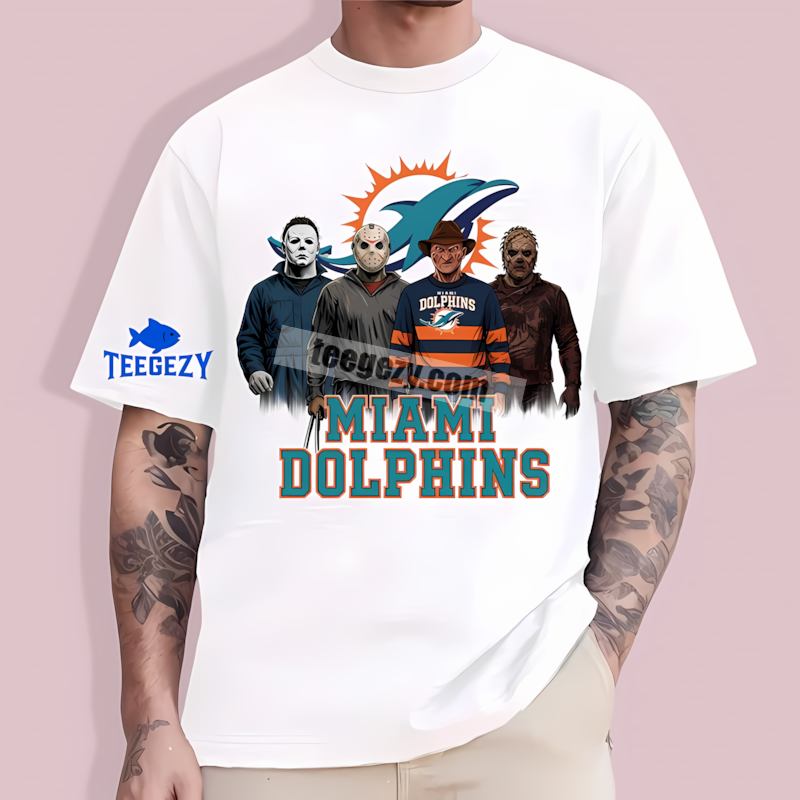 Miami Dolphins Halloween Horror Killers Sports T-Shirt Miami Dolphins Halloween Horror Killers Sports T-Shirt