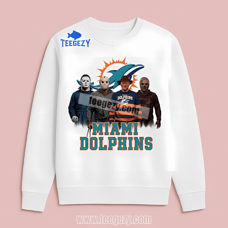 Miami Dolphins Halloween Horror Killers Sports Long Sleeve Miami Dolphins Halloween Horror Killers Sports Long Sleeve