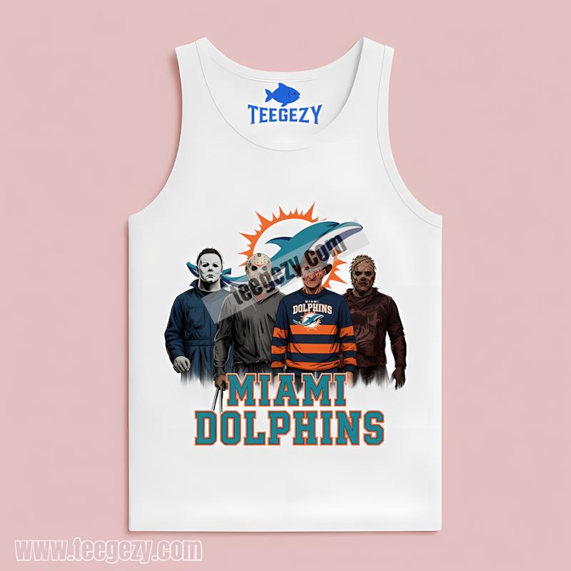 Miami Dolphins Halloween Horror Killers Sports Tanktop Miami Dolphins Halloween Horror Killers Sports Tanktop
