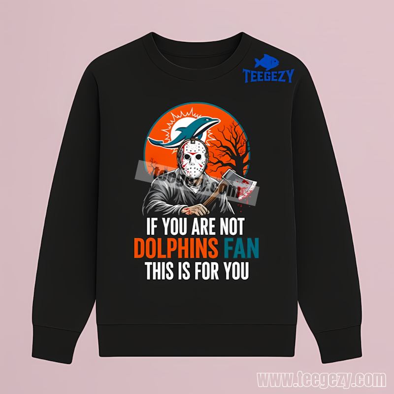 Miami Dolphins Halloween Jason Voorhees Cotton Long Sleeve Miami Dolphins Halloween Jason Voorhees Cotton Long Sleeve
