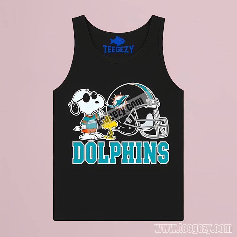 Miami Dolphins Helmet Vs Snoopy Woodstock Sports Tanktop Miami Dolphins Helmet Vs Snoopy Woodstock Sports Tanktop