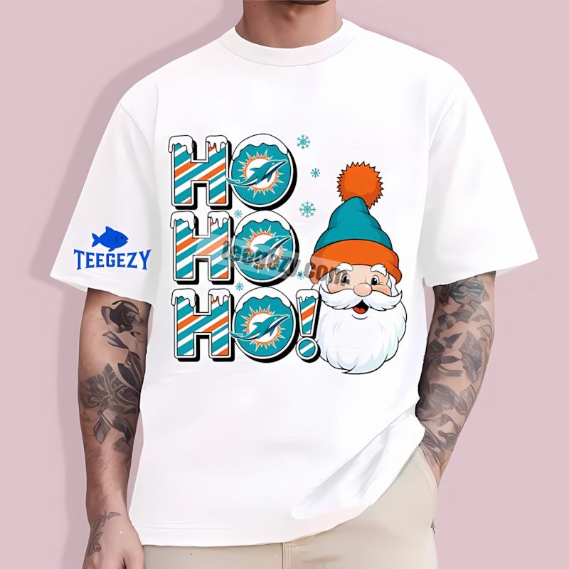 Miami Dolphins Ho Ho Ho Santa Christmas Regular T-Shirt Miami Dolphins Ho Ho Ho Santa Christmas Regular T-Shirt