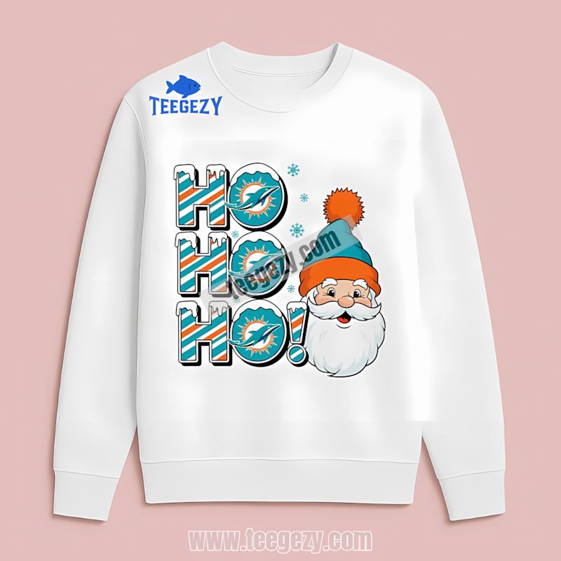 Miami Dolphins Ho Ho Ho Santa Christmas Regular Long Sleeve Miami Dolphins Ho Ho Ho Santa Christmas Regular Long Sleeve