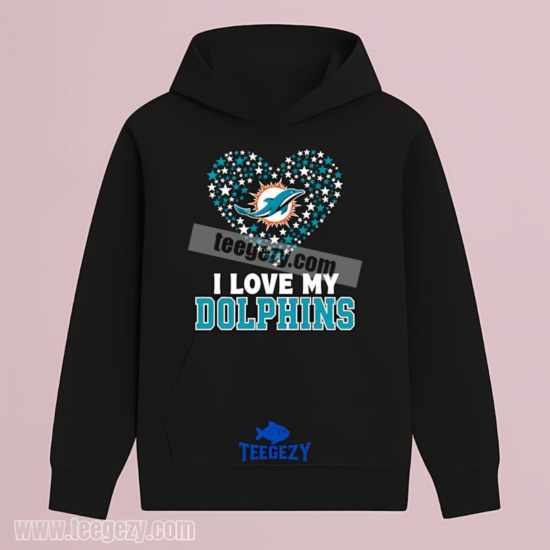 Miami Dolphins I Love My Dolphins Heart Regular Hoodie Miami Dolphins I Love My Dolphins Heart Regular Hoodie