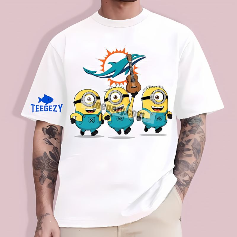 Miami Dolphins Minions Cotton T-Shirt Miami Dolphins Minions Cotton T-Shirt