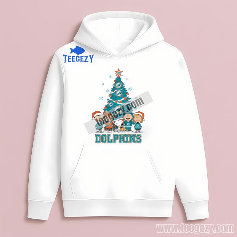 Miami Dolphins Peanuts Christmas Color Hoodie Miami Dolphins Peanuts Christmas Color Hoodie