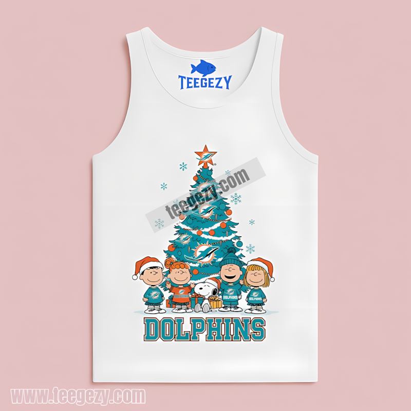 Miami Dolphins Peanuts Christmas Color Tanktop Miami Dolphins Peanuts Christmas Color Tanktop