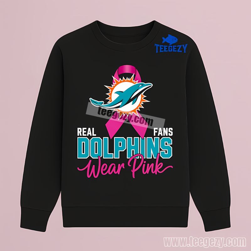 Miami Dolphins Real Fans Wear Pink Vintage Long Sleeve Miami Dolphins Real Fans Wear Pink Vintage Long Sleeve
