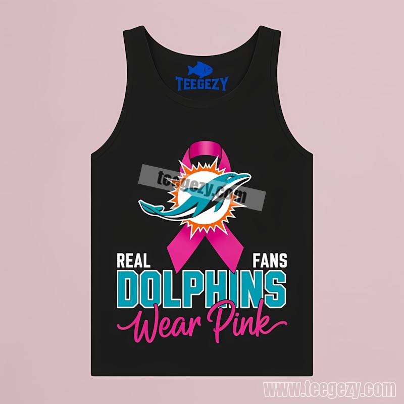 Miami Dolphins Real Fans Wear Pink Vintage Tanktop Miami Dolphins Real Fans Wear Pink Vintage Tanktop