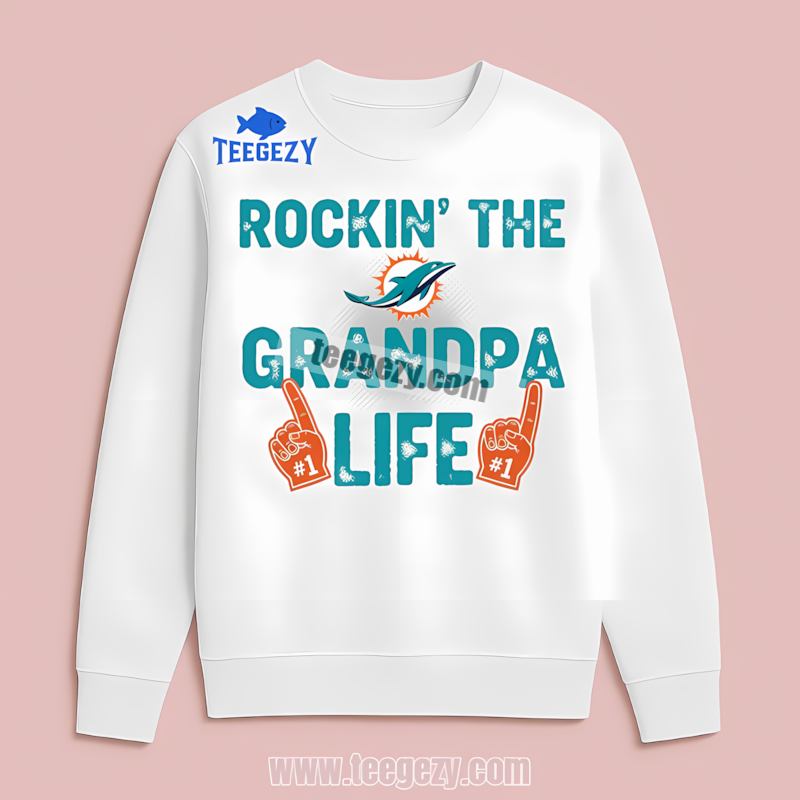 Miami Dolphins Rockin The Grandpa Life Cotton Long Sleeve Miami Dolphins Rockin The Grandpa Life Cotton Long Sleeve