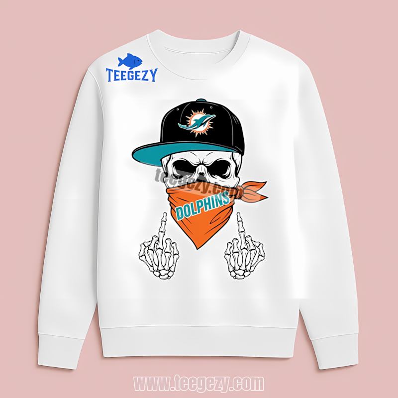 Miami Dolphins Skull Bandana Vintage Long Sleeve Miami Dolphins Skull Bandana Vintage Long Sleeve