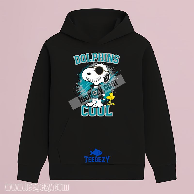 Miami Dolphins Snoopy Cool Cotton Hoodie Miami Dolphins Snoopy Cool Cotton Hoodie