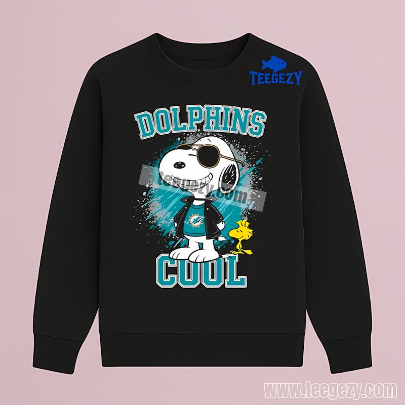 Miami Dolphins Snoopy Cool Cotton Long Sleeve Miami Dolphins Snoopy Cool Cotton Long Sleeve