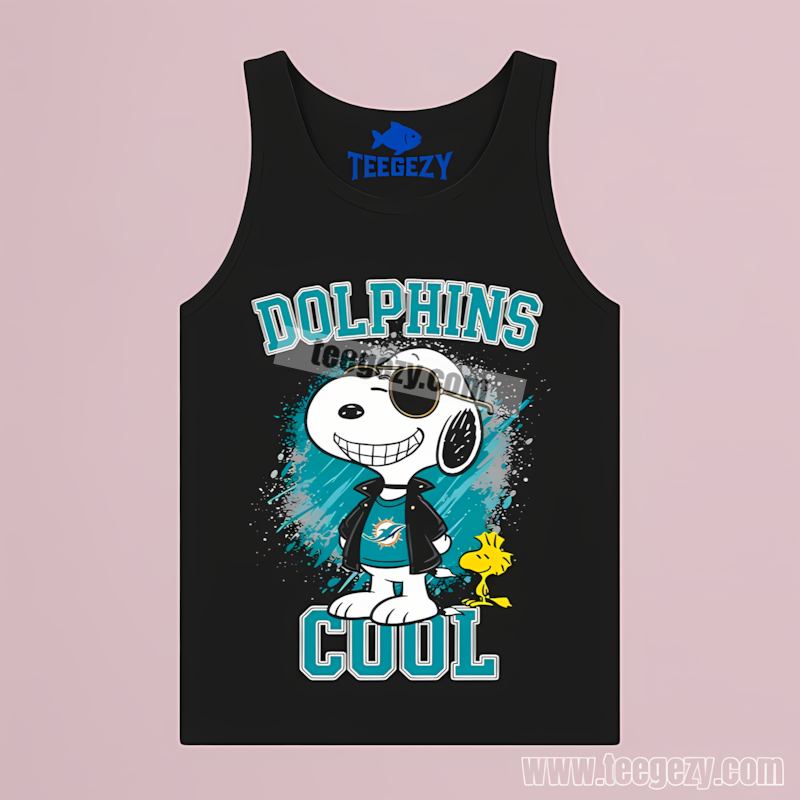 Miami Dolphins Snoopy Cool Cotton Tanktop Miami Dolphins Snoopy Cool Cotton Tanktop