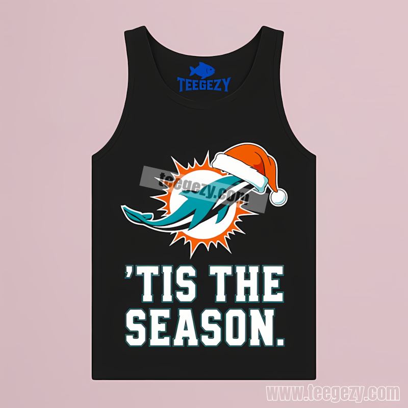 Miami Dolphins Tis The Season Christmas Adults Tanktop Miami Dolphins Tis The Season Christmas Adults Tanktop