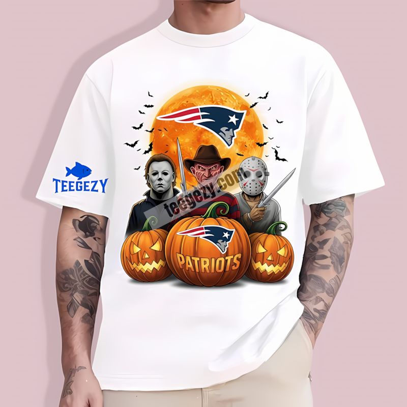 Michael Myers Freddy Krueger New England Patriots Funny T-Shirt Michael Myers Freddy Krueger New England Patriots Funny T-Shirt