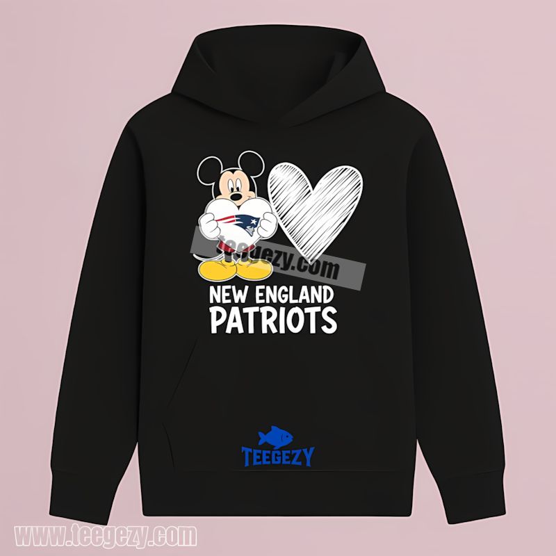 Mickey Heart Love New England Patriots Regular Hoodie Mickey Heart Love New England Patriots Regular Hoodie