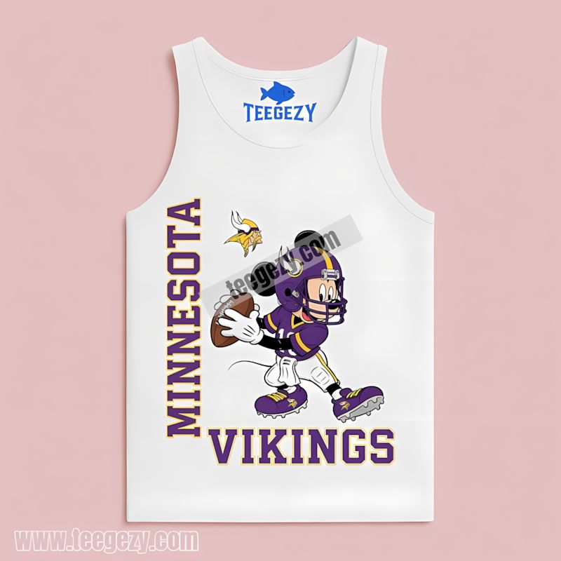 Mickey Playing Quarterback Minnesota Vikings Tanktop Mickey Playing Quarterback Minnesota Vikings Tanktop