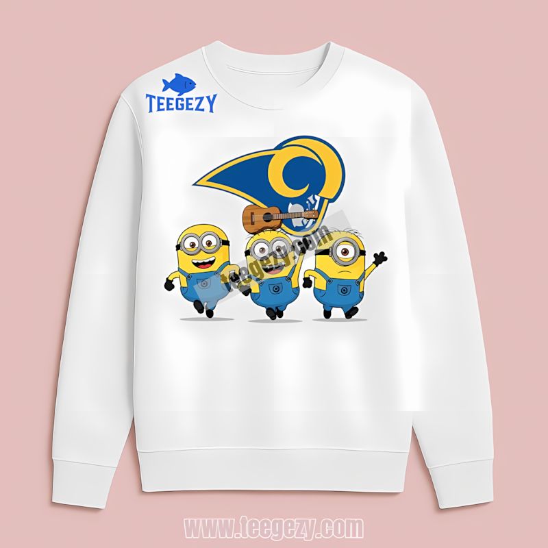 Minions Funny Style Los Angeles Rams Fan Long Sleeve Minions Funny Style Los Angeles Rams Fan Long Sleeve