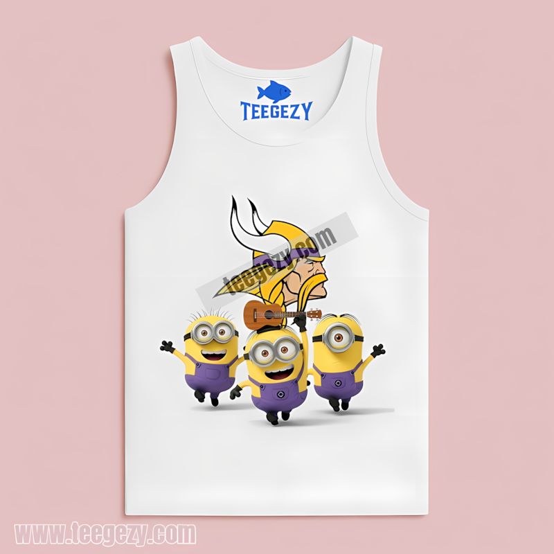 Minions Funny Style Minnesota Vikings Tanktop Minions Funny Style Minnesota Vikings Tanktop