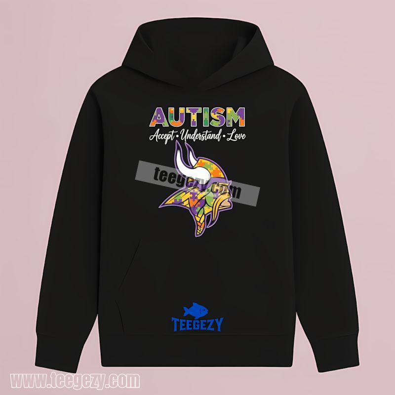 Minnesota Vikings Autism Awareness Support Love Hoodie Minnesota Vikings Autism Awareness Support Love Hoodie