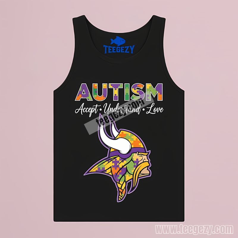 Minnesota Vikings Autism Awareness Support Love Tanktop Minnesota Vikings Autism Awareness Support Love Tanktop