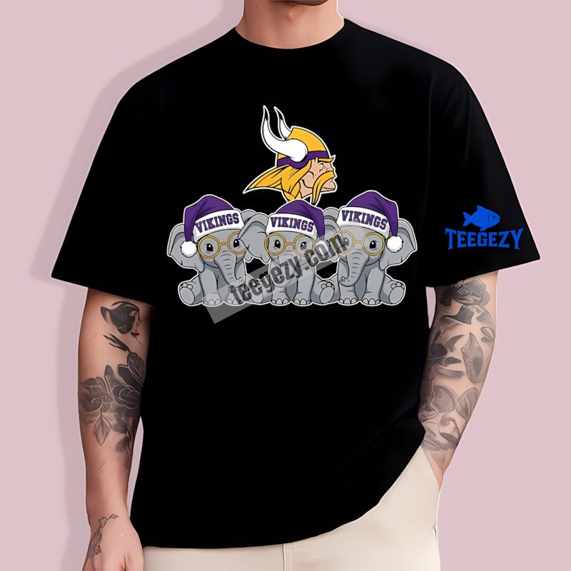 Minnesota Vikings Christmas Elephants Fan Gift T-Shirt Minnesota Vikings Christmas Elephants Fan Gift T-Shirt
