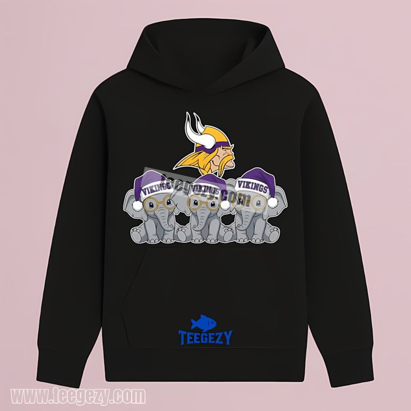 Minnesota Vikings Christmas Elephants Fan Gift Hoodie Minnesota Vikings Christmas Elephants Fan Gift Hoodie