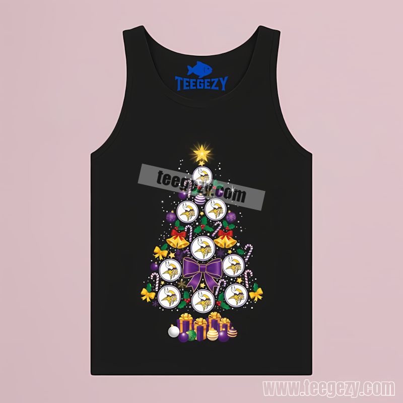 Minnesota Vikings Christmas Tree Logo Print Tanktop Minnesota Vikings Christmas Tree Logo Print Tanktop