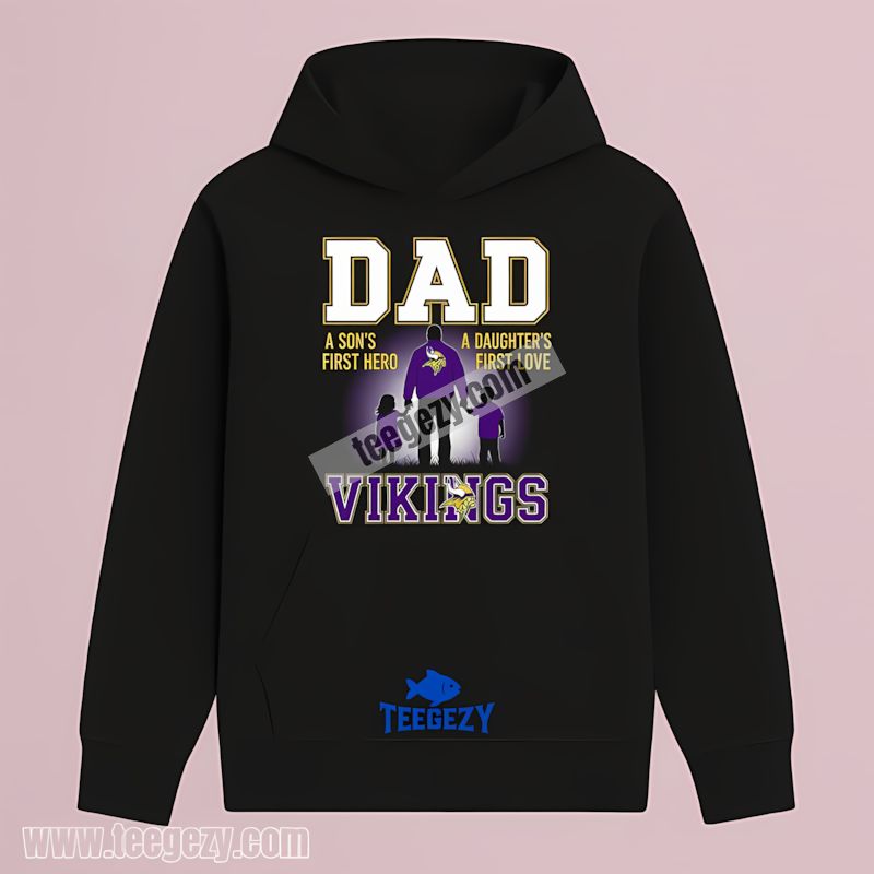 Minnesota Vikings Dad Hero Daughter Son Gift Hoodie Minnesota Vikings Dad Hero Daughter Son Gift Hoodie