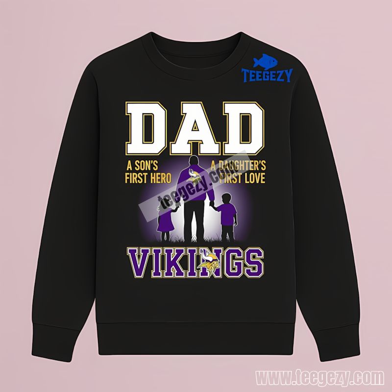 Minnesota Vikings Dad Hero Daughter Son Gift Long Sleeve Minnesota Vikings Dad Hero Daughter Son Gift Long Sleeve